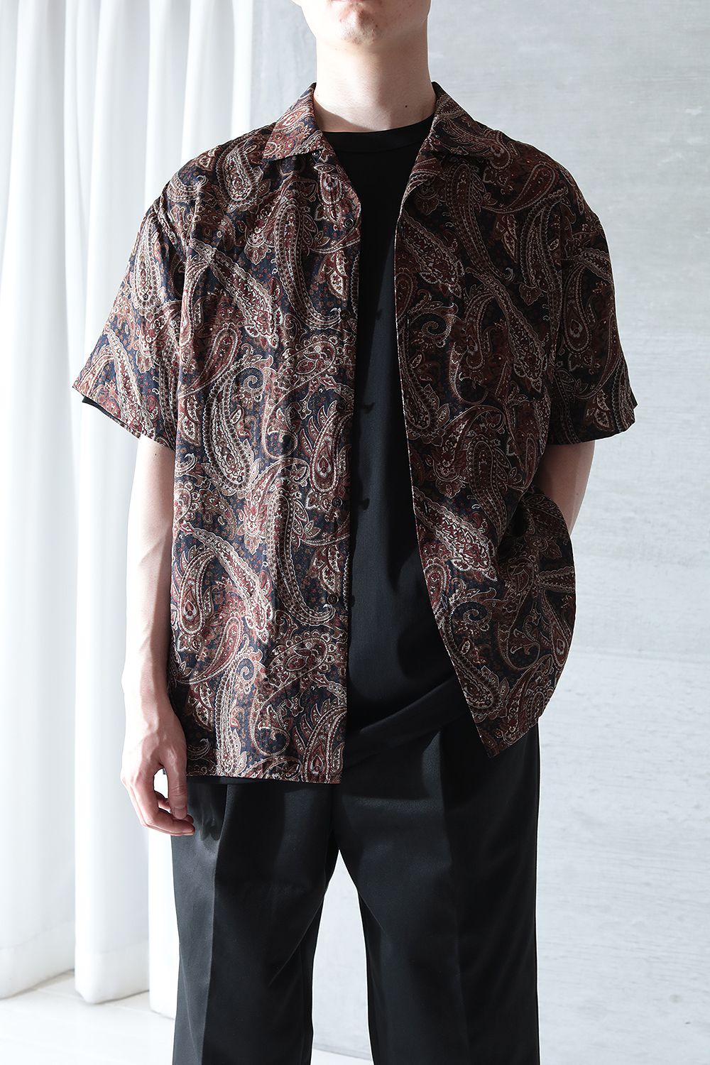 PAISLEY OPEN COLLAR DT SHIRT ウィーウィル 23SS | chidori.co