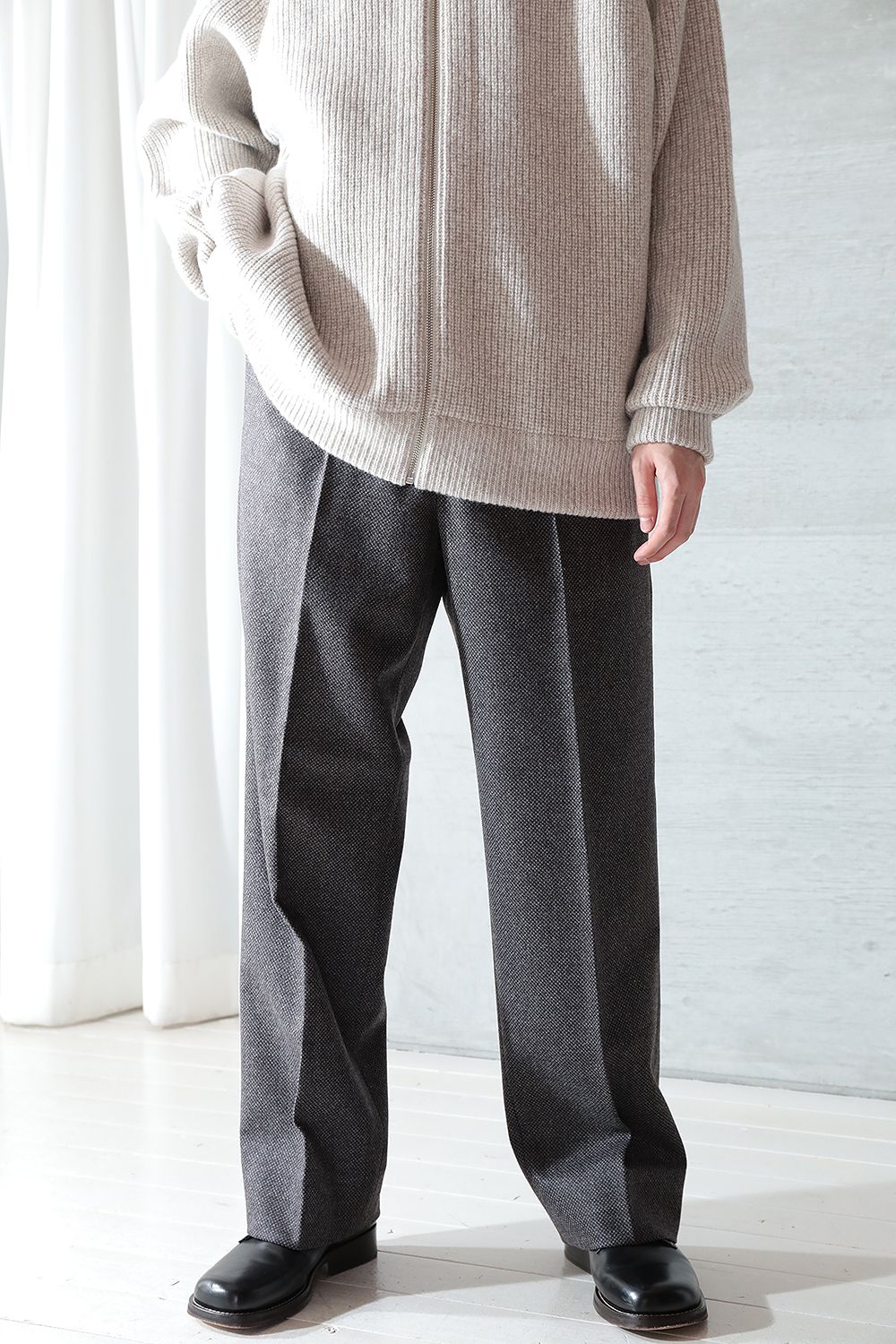 THE RERACS - 【23AW/ラスト1点】THE SLACKS STRAIGHT(GRAY BROWN/LAMB