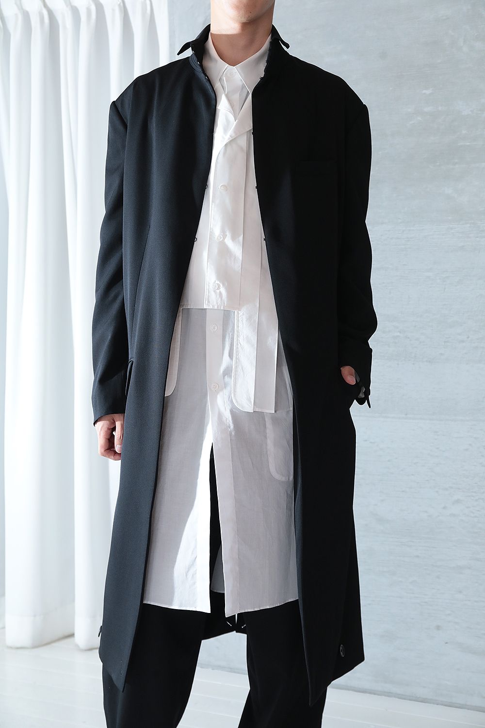 yohji yamamoto ノーカラーロングジャケット2 HV-J19-100 | archive