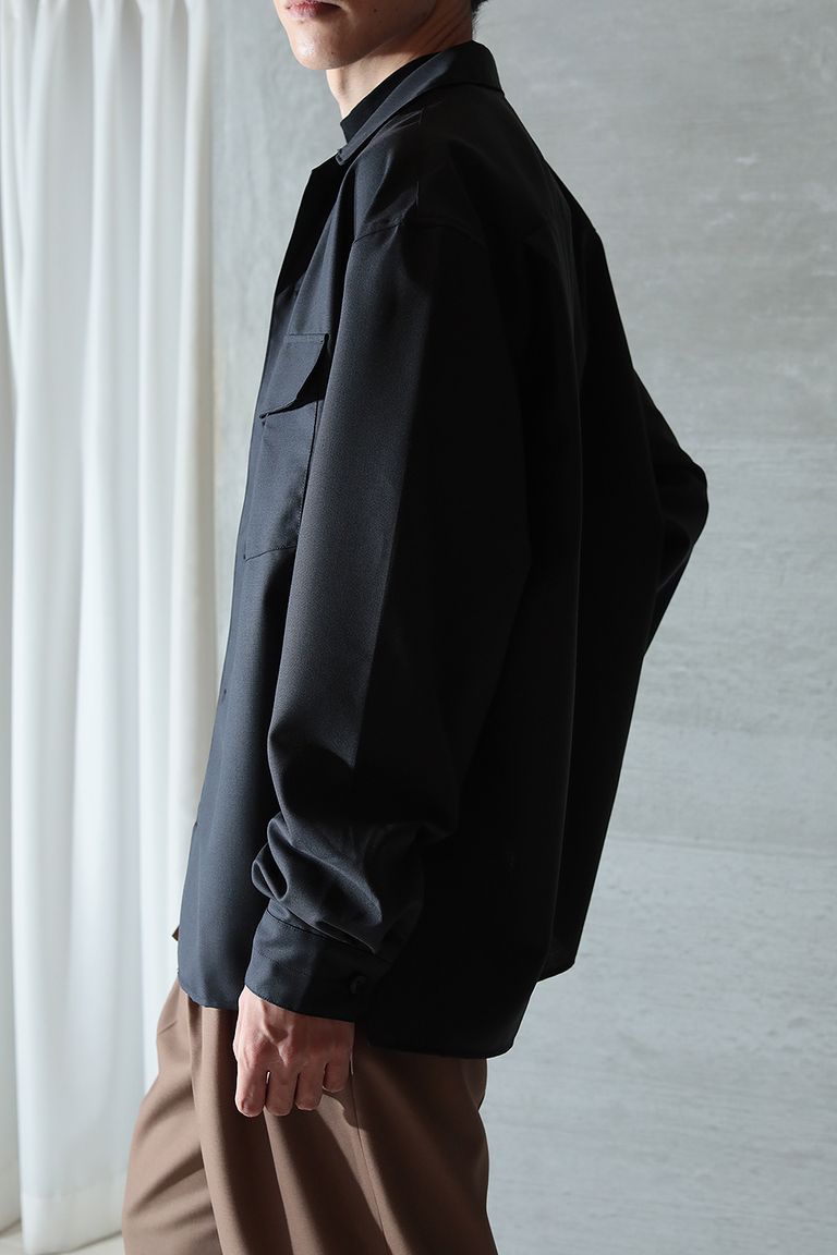 LEMAIRE - CONVERTIBLE COLLAR SHIRT(ANTHRACITE) | Acacia ONLINESTORE