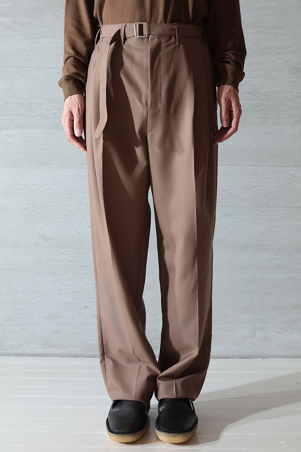 LEMAIRE 20aw BELTED PLEAT PANTS - スラックス