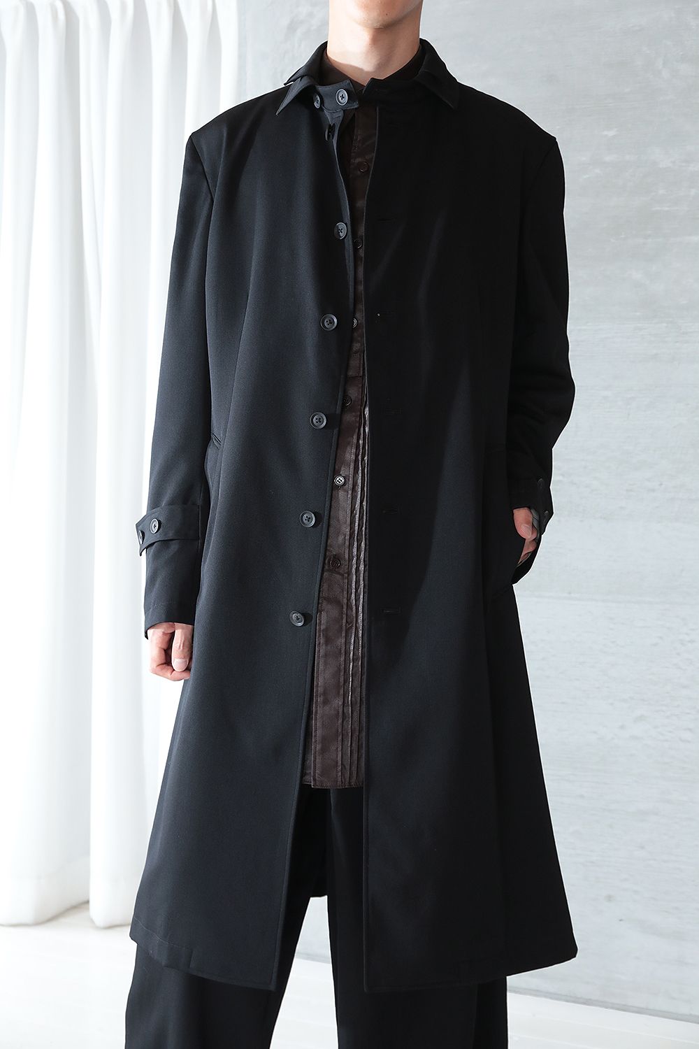 Y3ワイスリーの左袖レザー３本ラインニット yohji yamamoto