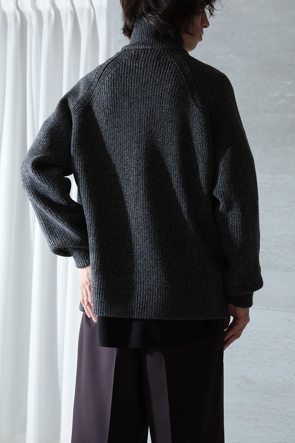 THE RERACS - 【23AW/ラスト1点】RERACS DRIVERS KNIT(TOP GRAY/BULKY