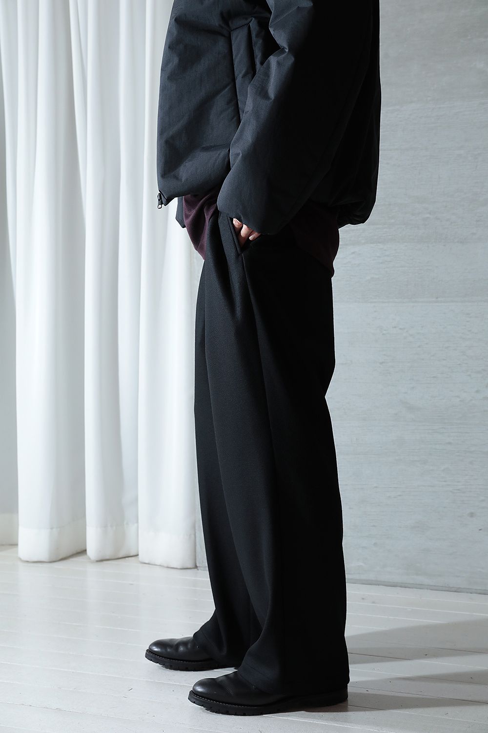 WEWILL - 【23AW/ラスト1点】PAJAMA TROUSERS(BLACK) | Acacia ONLINESTORE