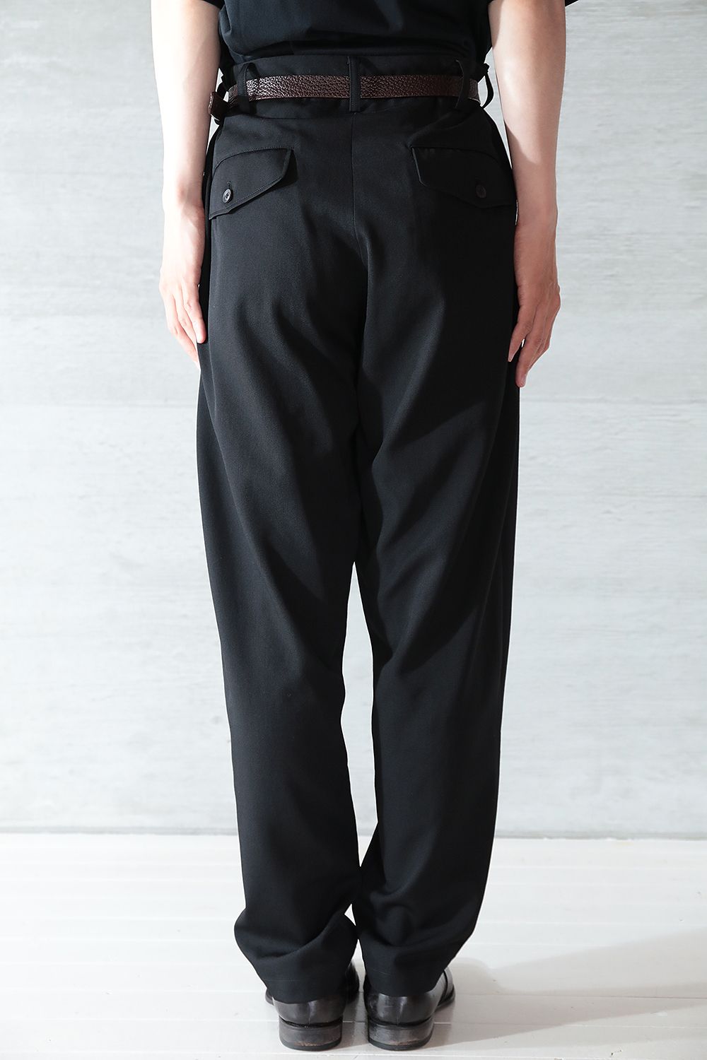 【yohji yamamoto】N-2タックパンツ(BLACK) - 2