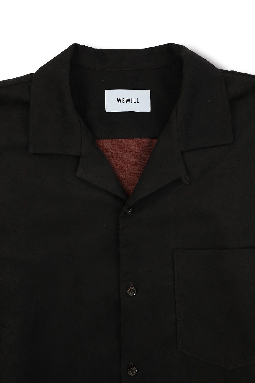 WEWILL - 【23AW/ラスト1点】LS OPEN COLLAR DT SHIRT(BROWN) | Acacia