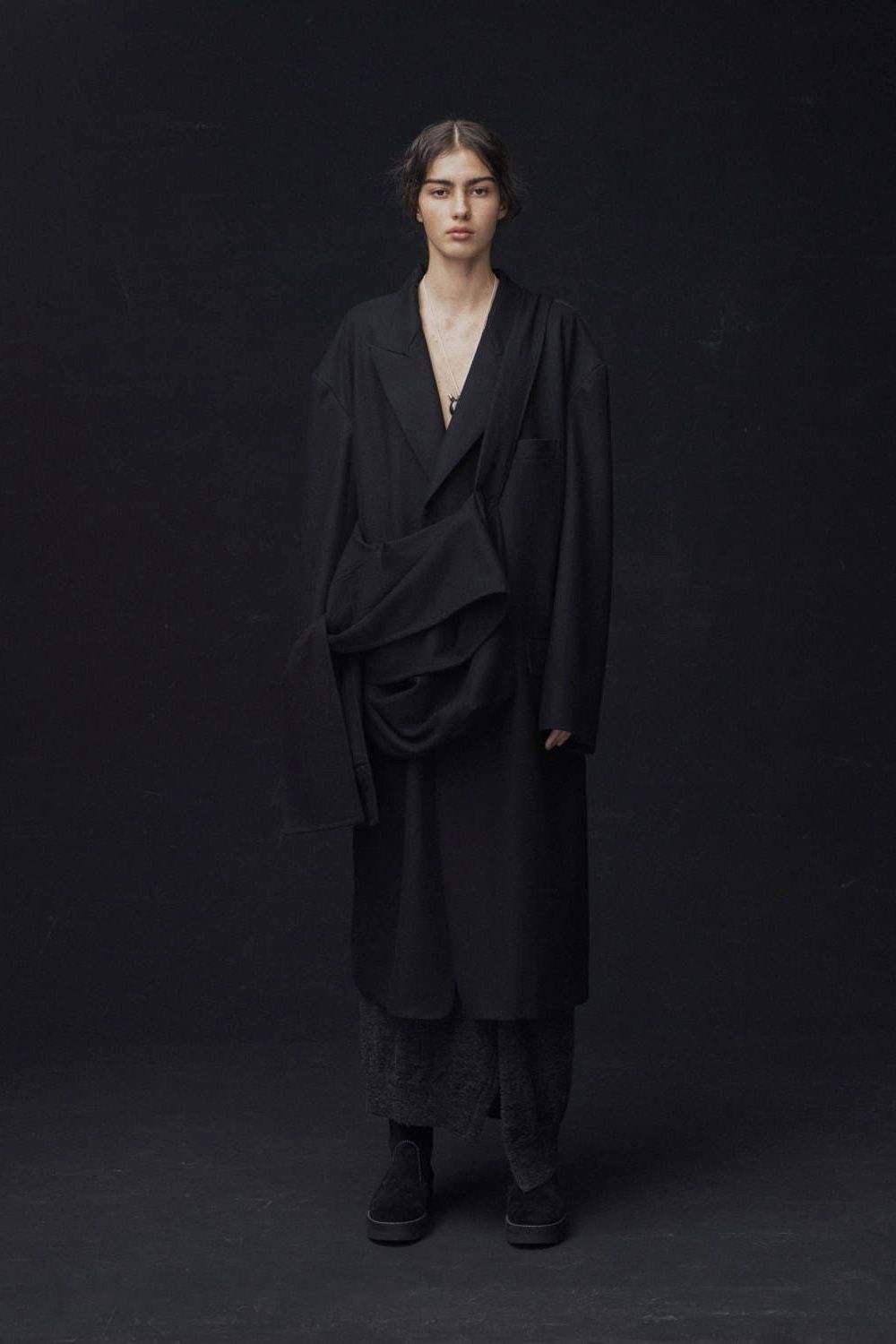 yohji yamamoto - GABARDINE TUCK DRAPE BAG(BLACK) | Acacia ONLINESTORE