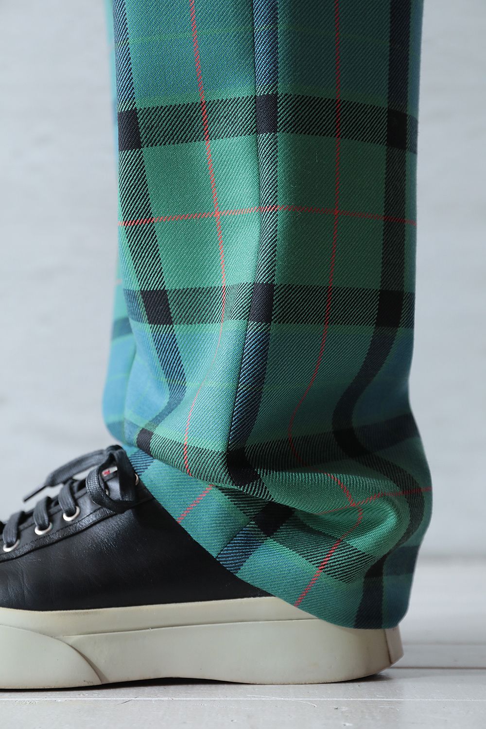 MARNI - MULTICOLOR TARTAN WOOL STRAIGHT PANTS(PEACOCK) | Acacia