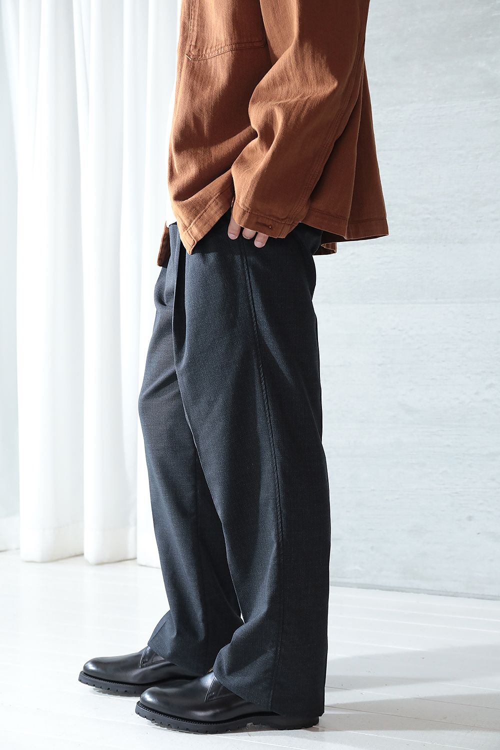 LEMAIRE - LOOSE PLEATED PANTS(ANTHRACITE CHINE) | Acacia ONLINESTORE