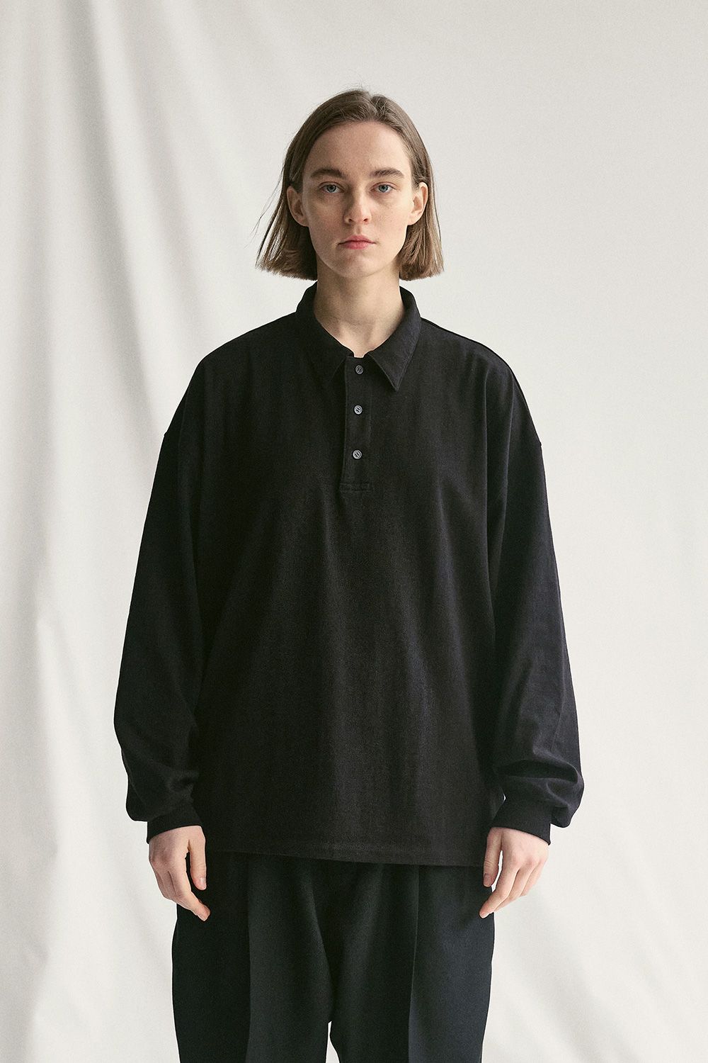 YOKO SAKAMOTO - 【23AW】L/S POLO(BLACK) | Acacia ONLINESTORE