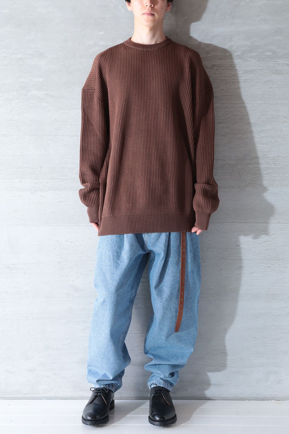 HED MAYNER - 【ラスト1点】TWISTED LONG SLEEVES SWEATER(TOBACCO