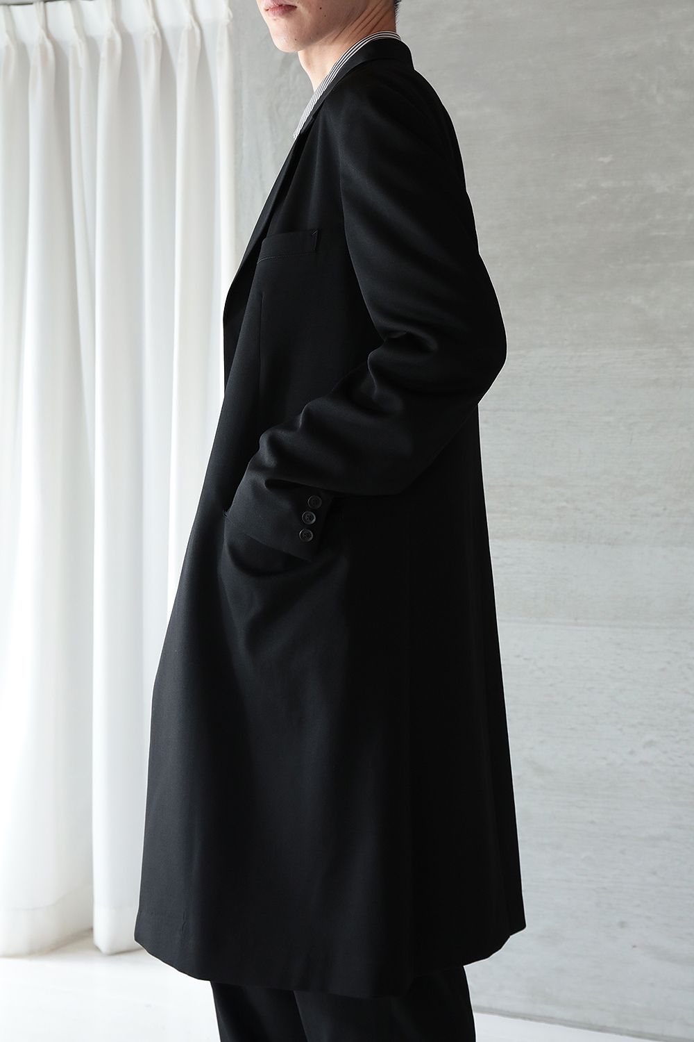 【yohji yamamoto】S-Dr.JKT Reギャバ(BLACK) - 2