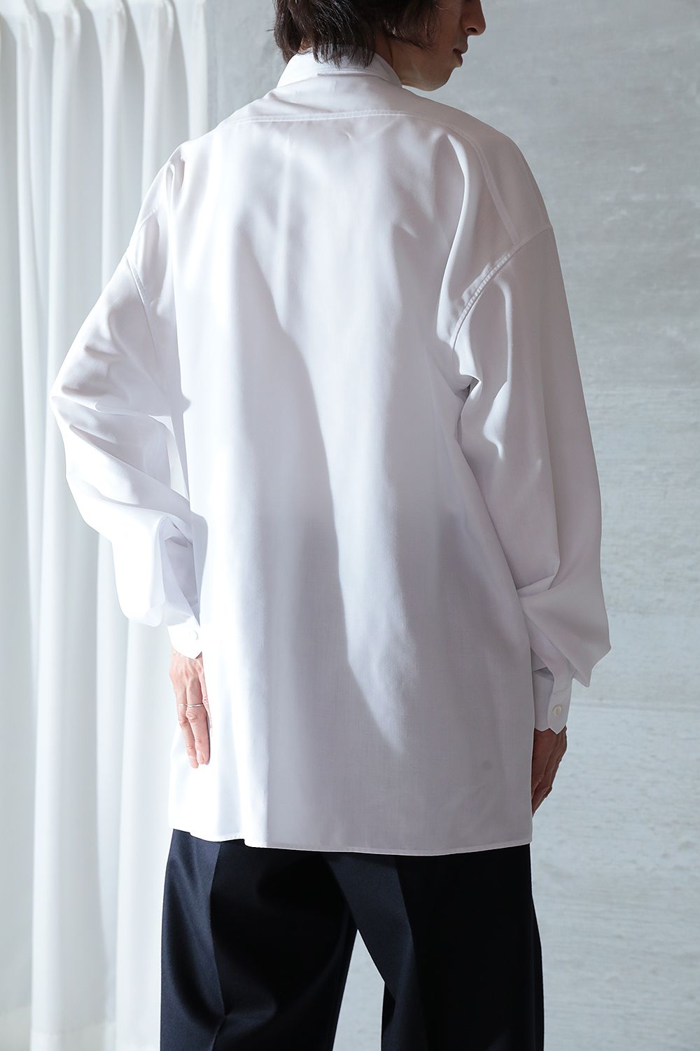 THE RERACS - 【23AW】THE BAND COLLAR SHIRT(WHITE) | Acacia ONLINESTORE