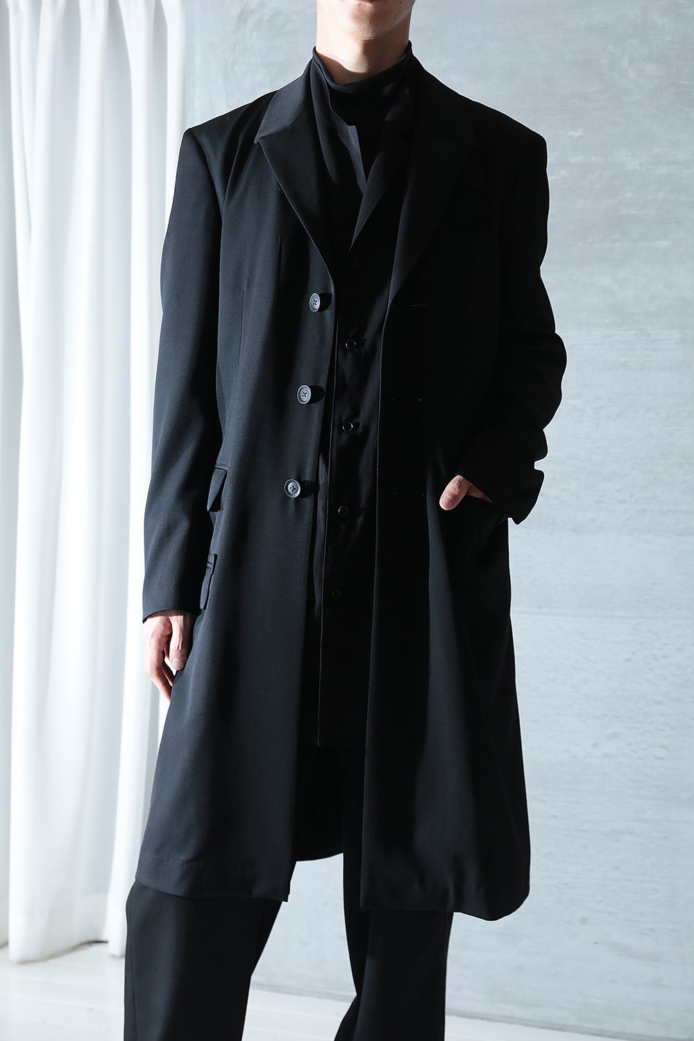 新品】 B YOHJI YAMAMOTO バック プリーツ ロング コート-