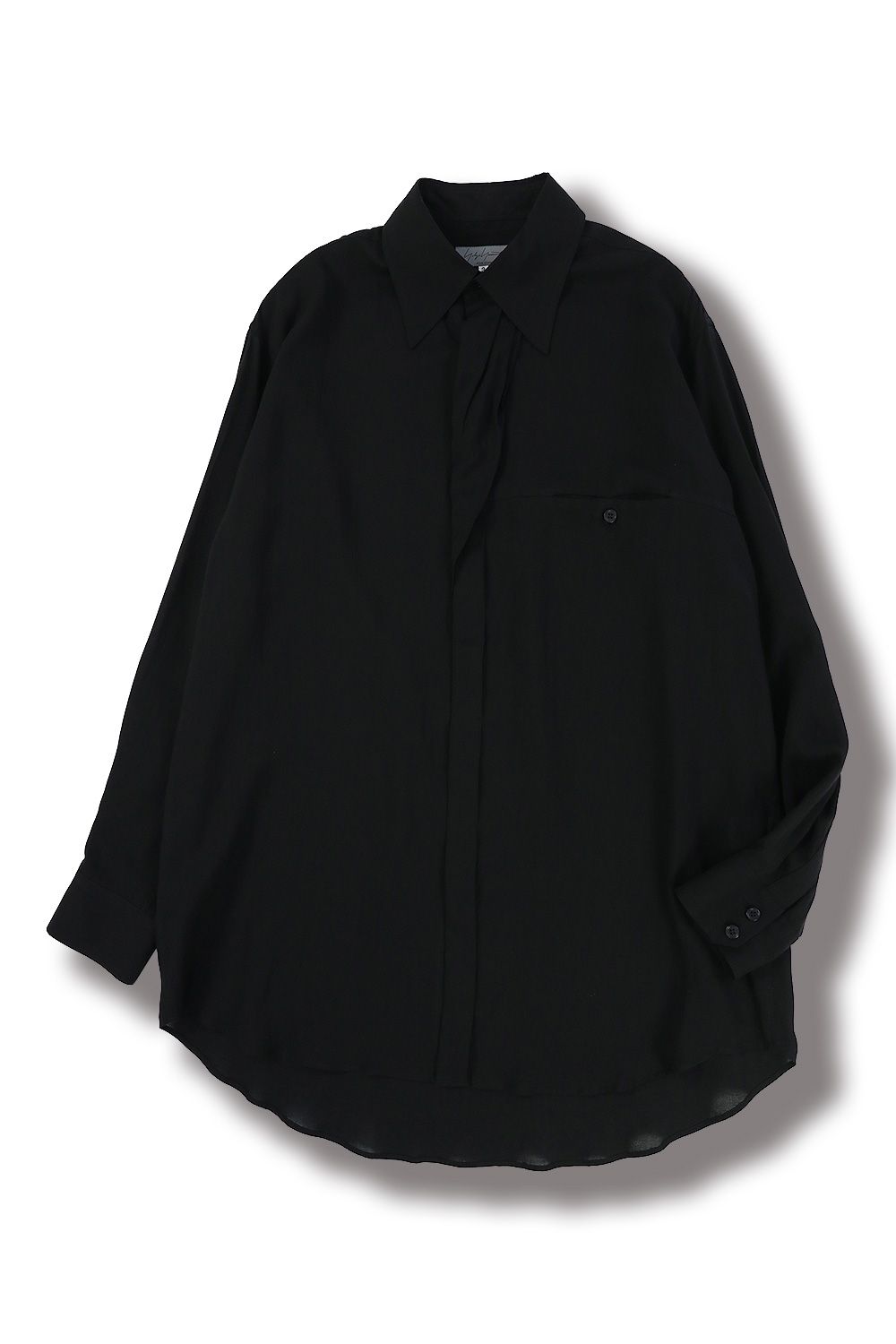 yohji yamamoto - 【yohji yamamoto】前立てドレープシャツ(BLACK