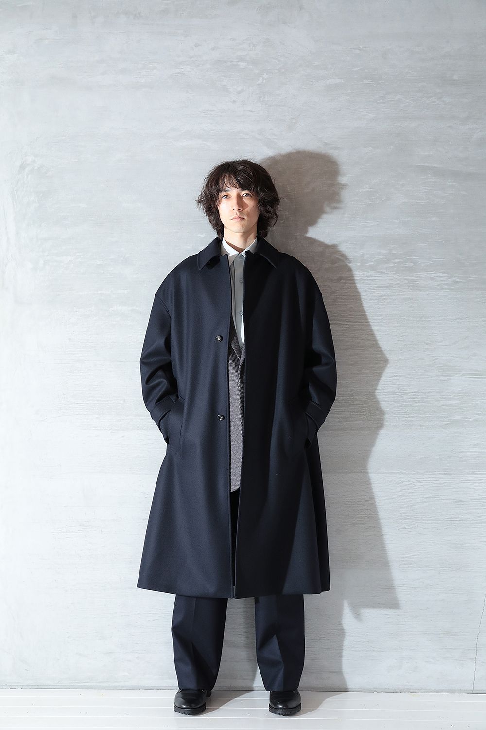 THE RERACS - 【23AW/ラスト1点】THE EASY SLACKS WIDE(DARK NAVY