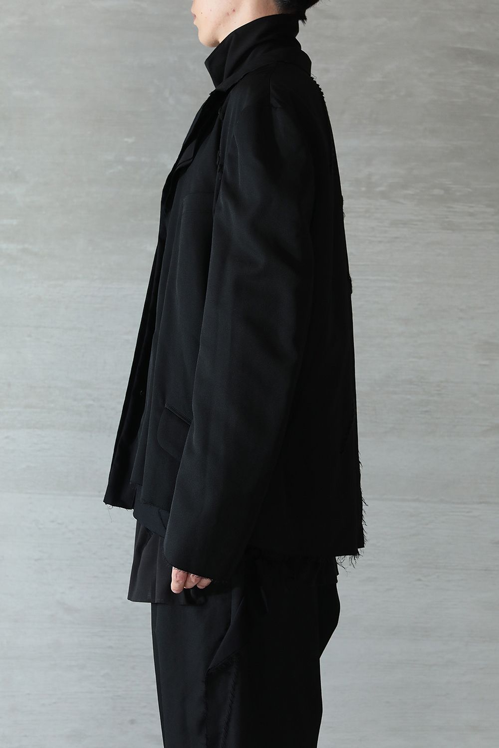 21AW【yohji yamamoto】K-左裾ファスナー付JKT - テーラードジャケット