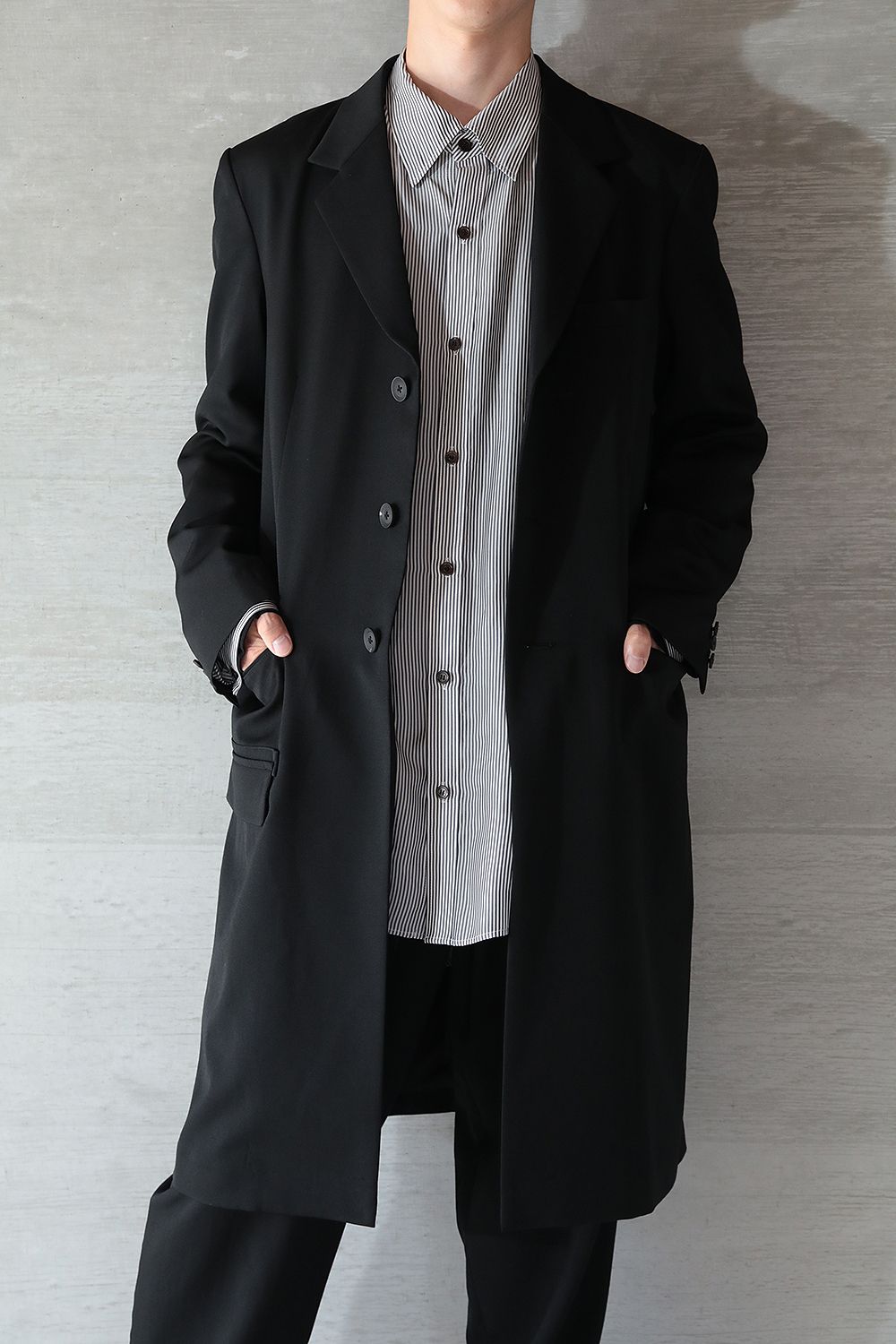 【yohji yamamoto】S-Dr.JKT Reギャバ(BLACK) - 2
