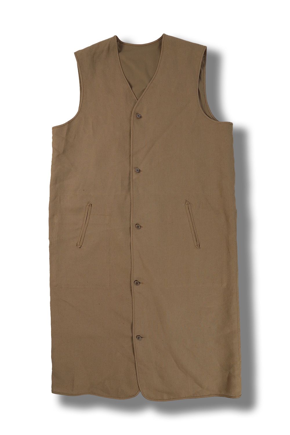 tan sleeveless vest