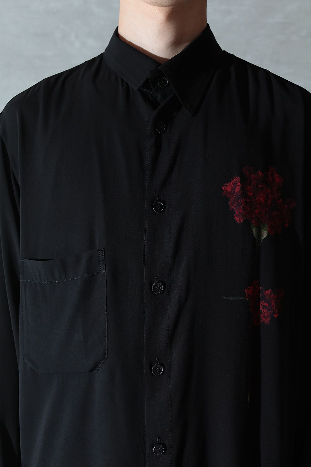 【B yohji yamamoto】B/一輪花段違(BLACK/RED) | Acacia