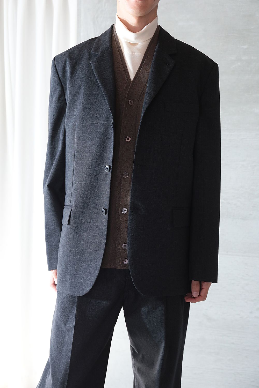 LEMAIRE - 【ラスト1点】3 BUTTON JACKET(ANTHRACITE CHINE) | Acacia