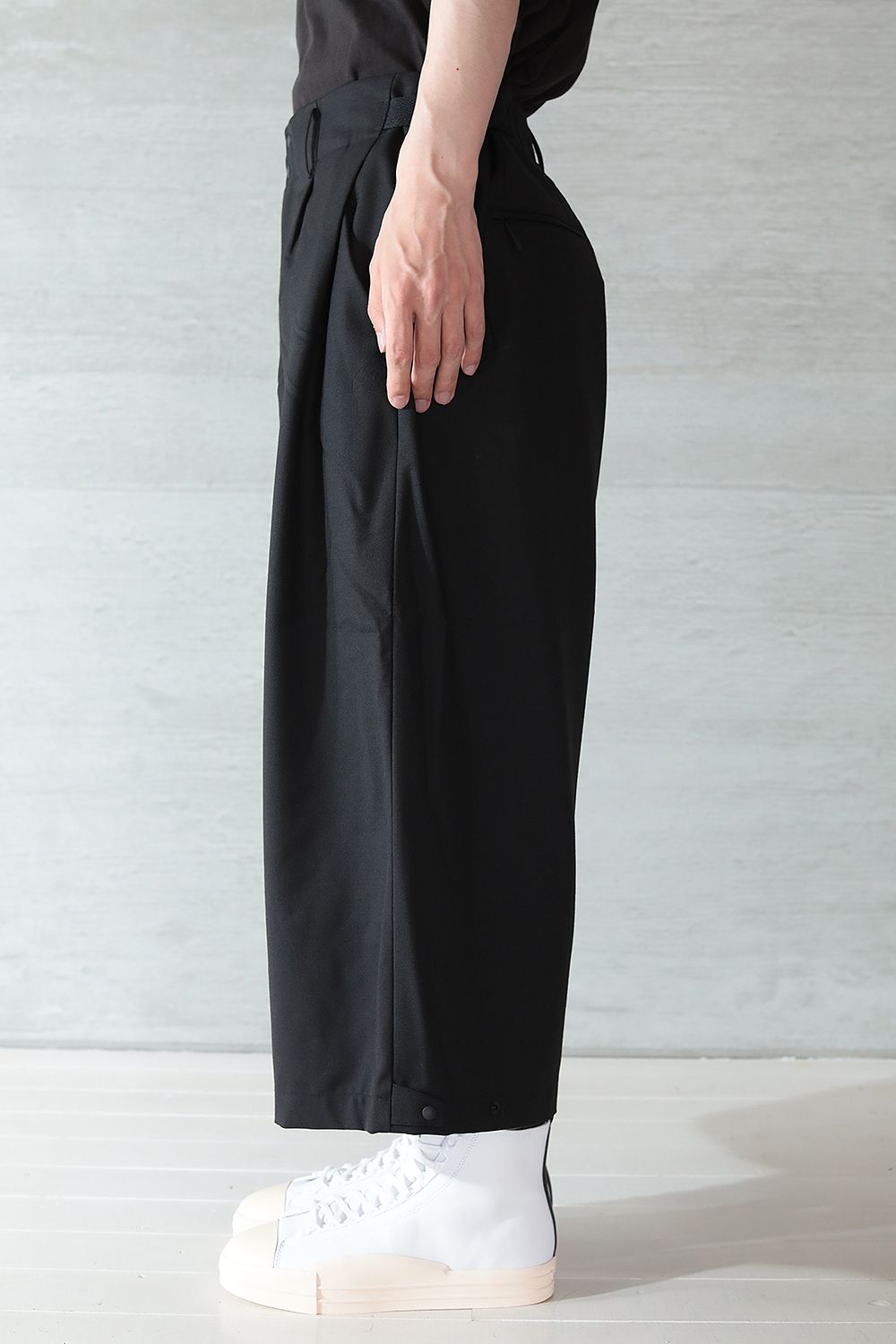 Y-3 - M CLASSIC WINTER WOOL CROPPED WIDE PANTS(BLACK