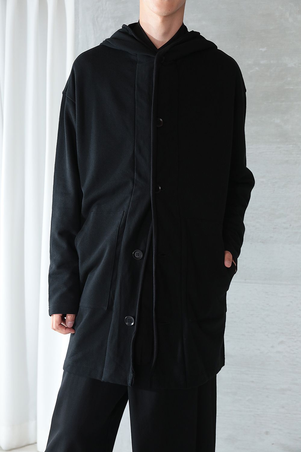 贈与 B Yohji Yamamoto コットン シースルー切替 フードコート