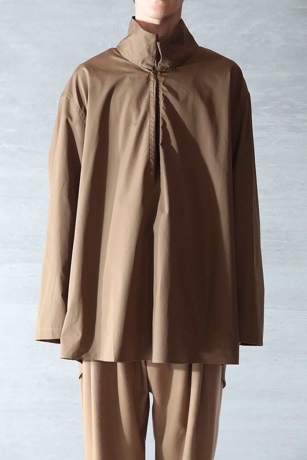 HED MAYNER - 【ラスト1点】EXTENDED-COLLAR SHIRT(BROWN) | Acacia