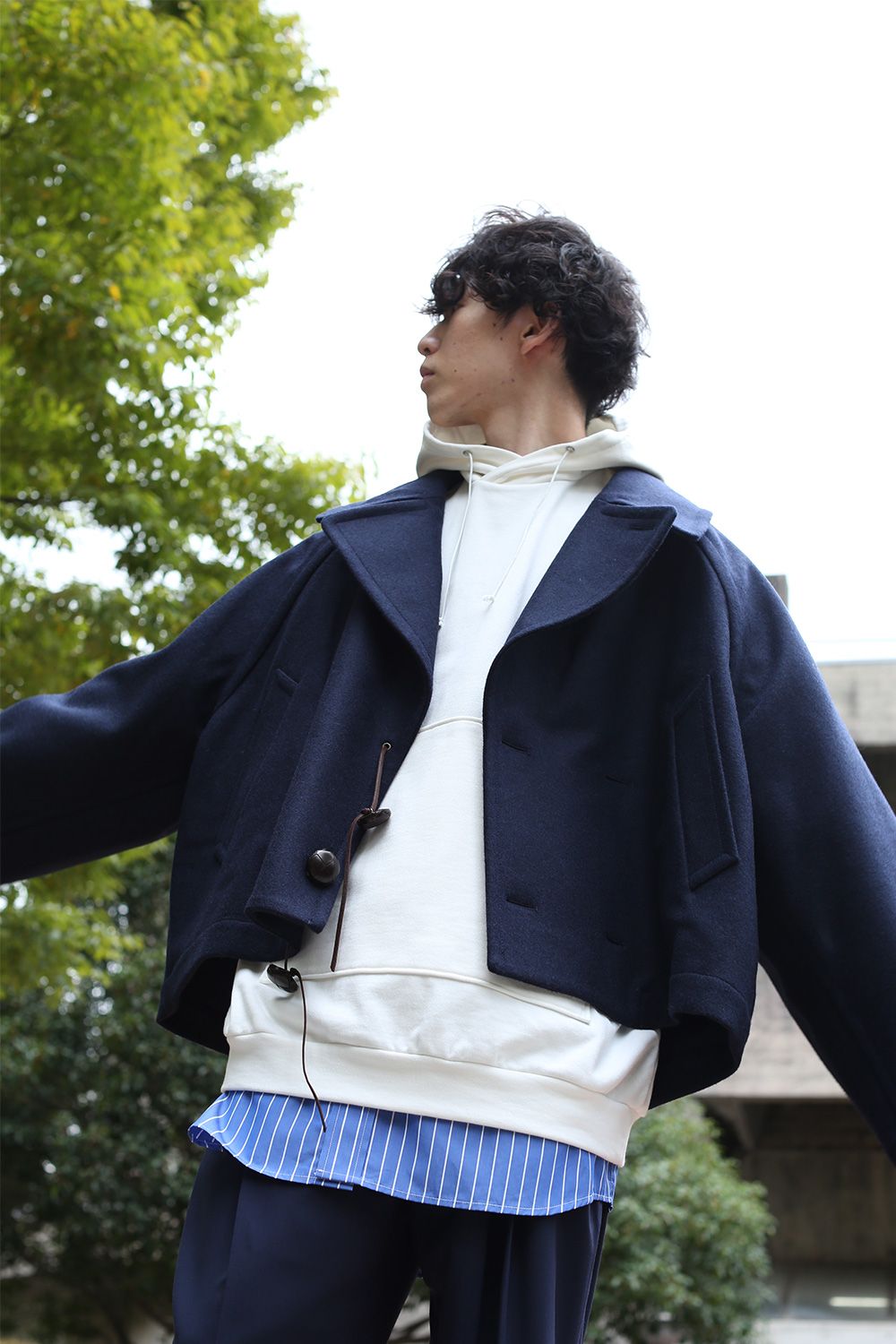 HED MAYNER 20AW CROPPED PEA COAT ヘドメイナー-