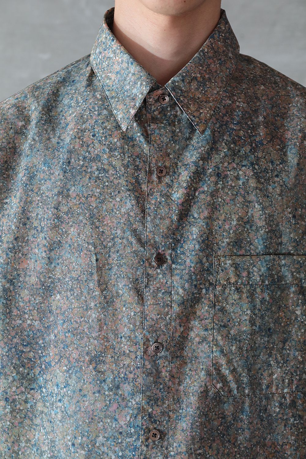 LEMAIRE - PRINTED REGULAR COLLAR LS SHIRTS(MAUVE BLUE) | Acacia