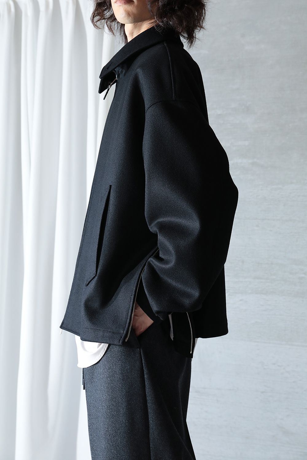 THE RERACS - 【23AW】RERACS BAL COLLAR HARRINGTON JACKET(BLACK