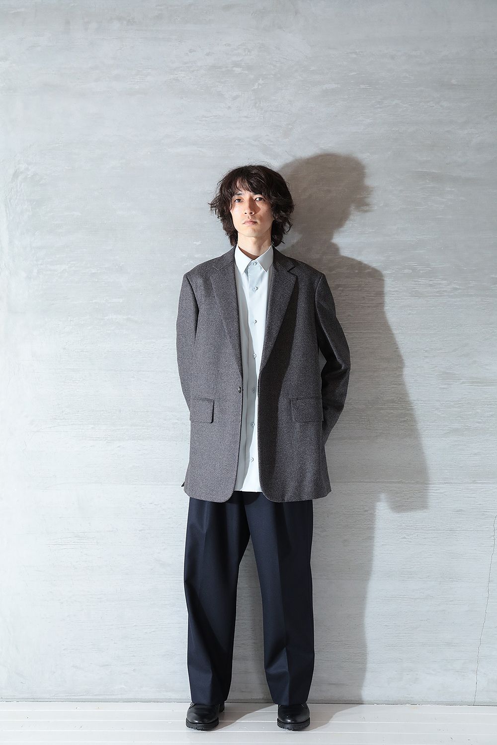 THE RERACS - 【23AW/ラスト1点】THE EASY SLACKS WIDE(DARK NAVY