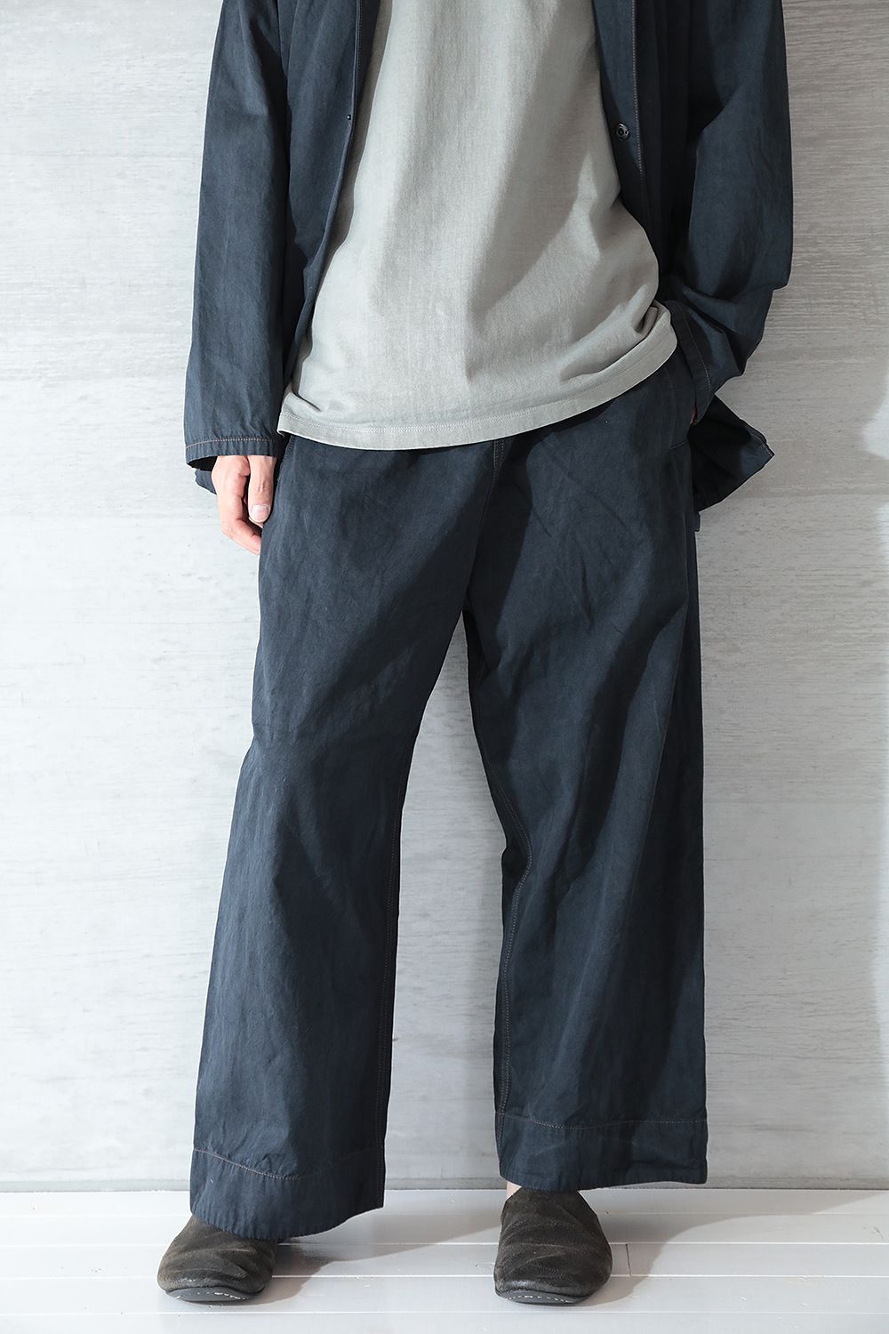 白木/黒塗り yoko sakamoto WORK BAGGY TROUSERS バギーパンツ | www