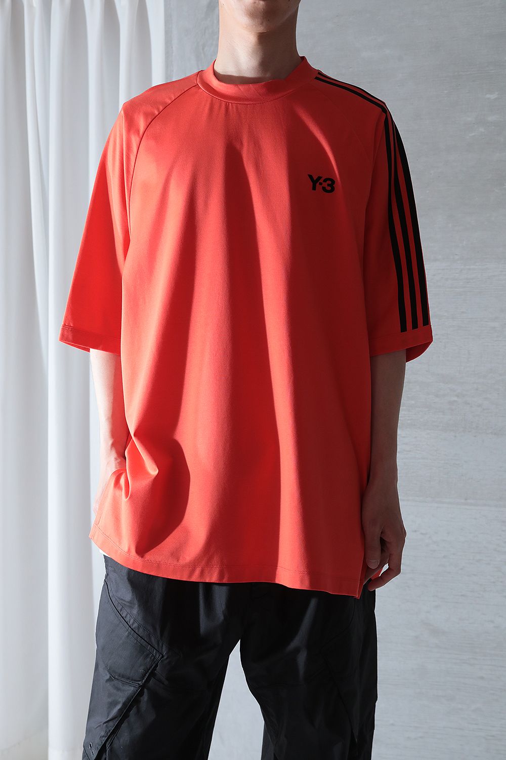 Y-3 - 【ラスト1点】3-STRIPES SHORT SLEEVE TEE(SEMSOLRED+BLACK