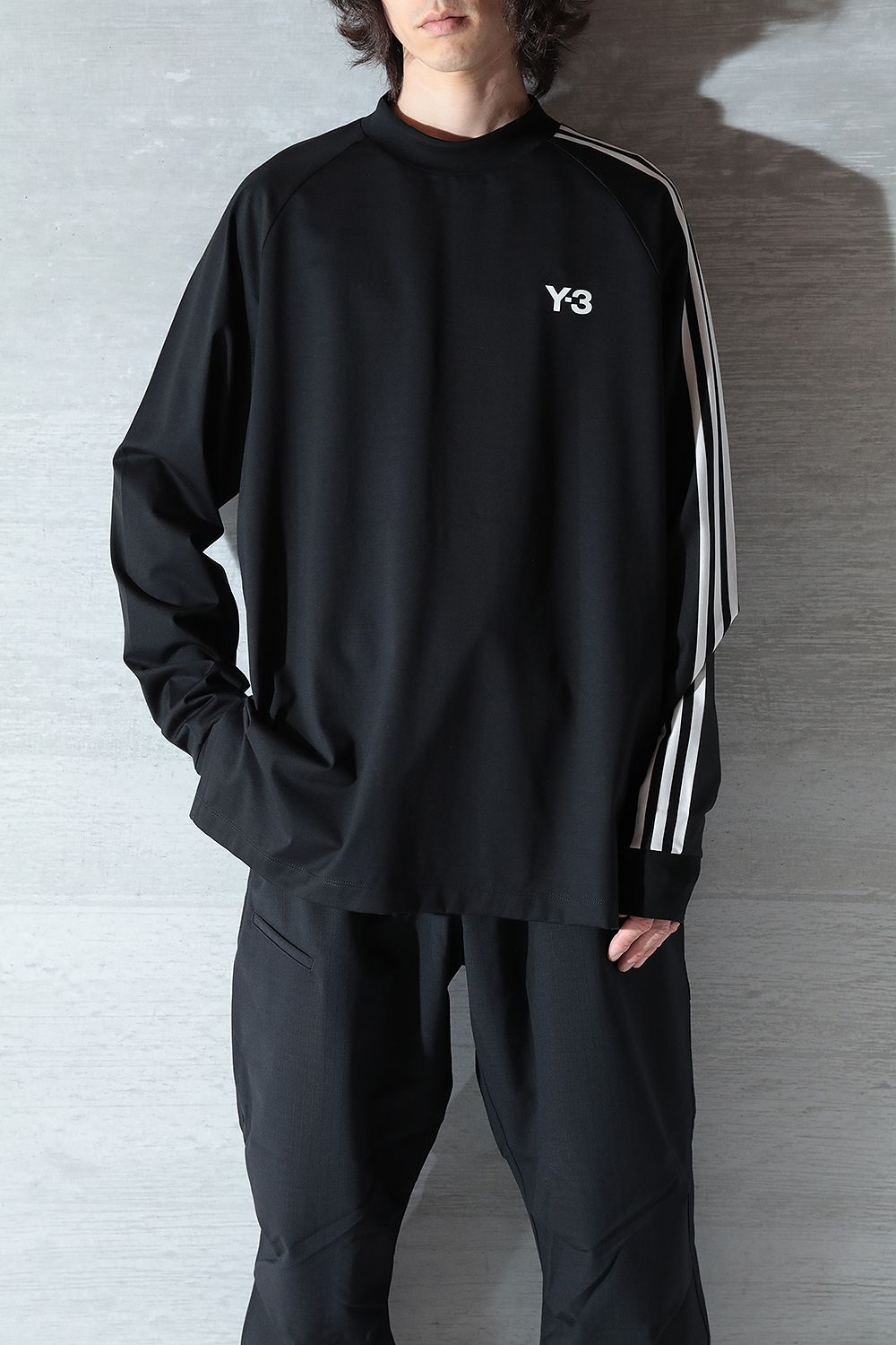 Y-3 - 【ラスト1点】3-STRIPES LONG SLEEVE TEE(BLACK/OFF WHITE