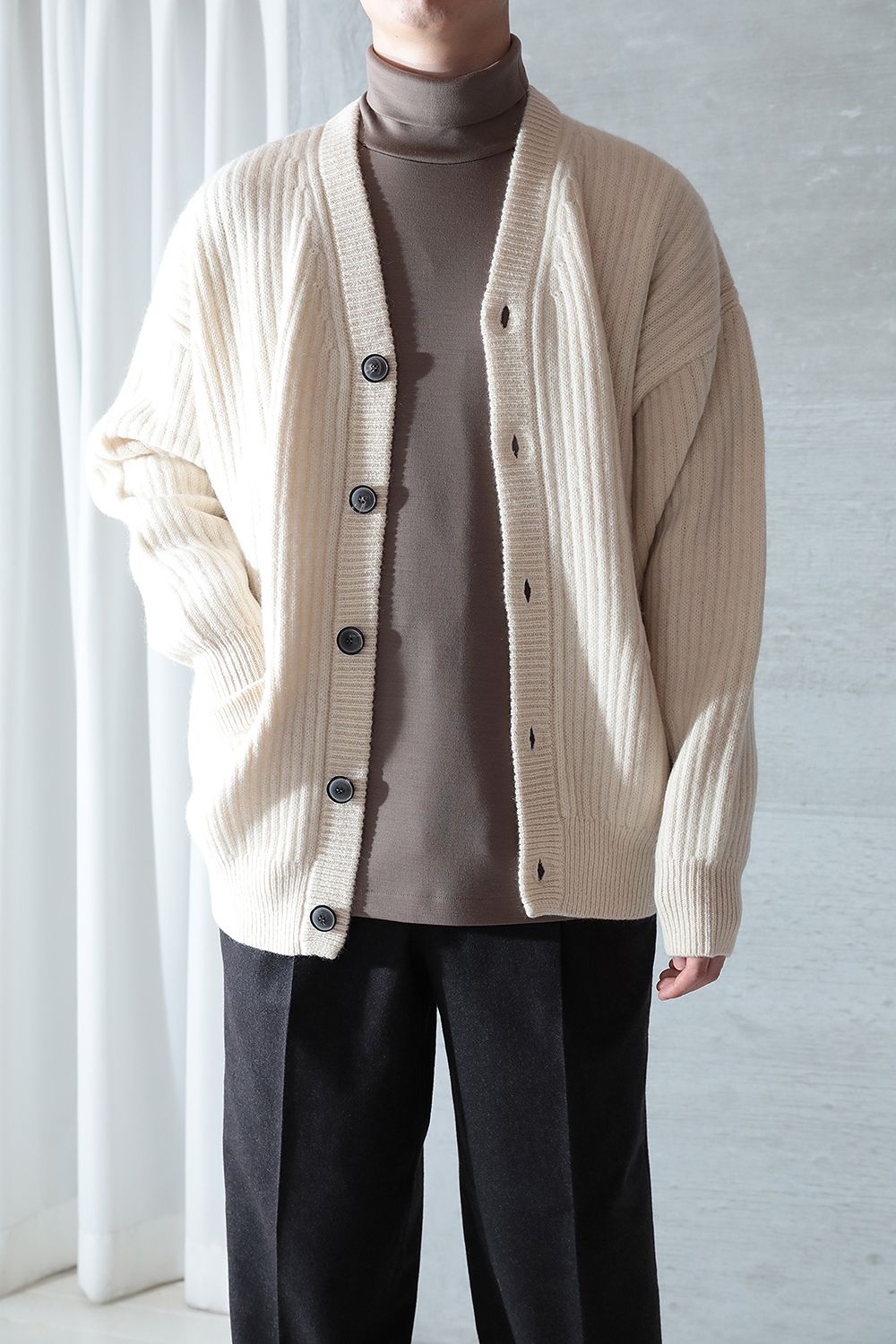 YOKO SAKAMOTO - 【23AW/ラスト1点】YAK KNIT CARDIGAN(WHITE/WOOL+YAK