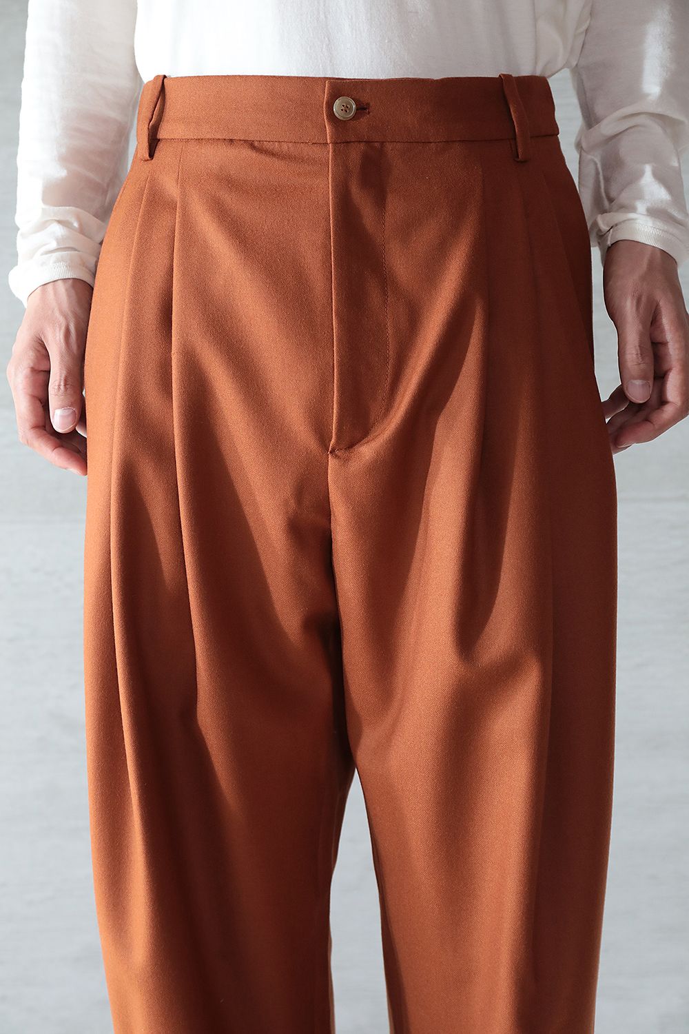 ヘドメイナー Hedmayner 21AW 6pleat pantsカラーオレンジ - omegasoft 