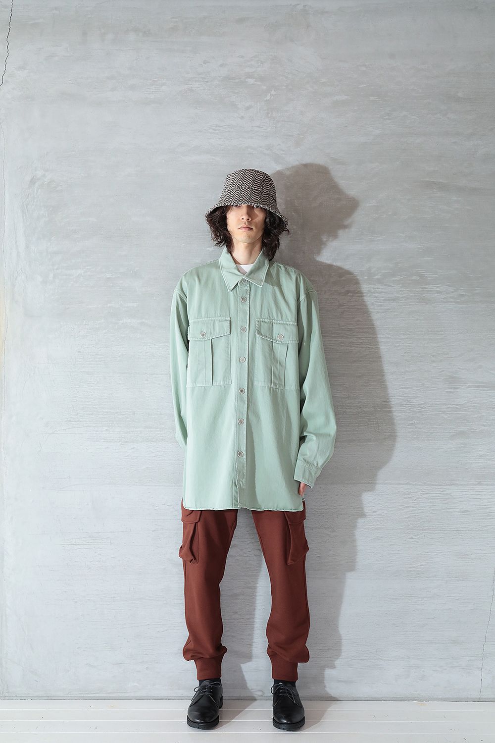 23AW◇Dries Van Noten◇ハンドペイントコート コットンリネン-