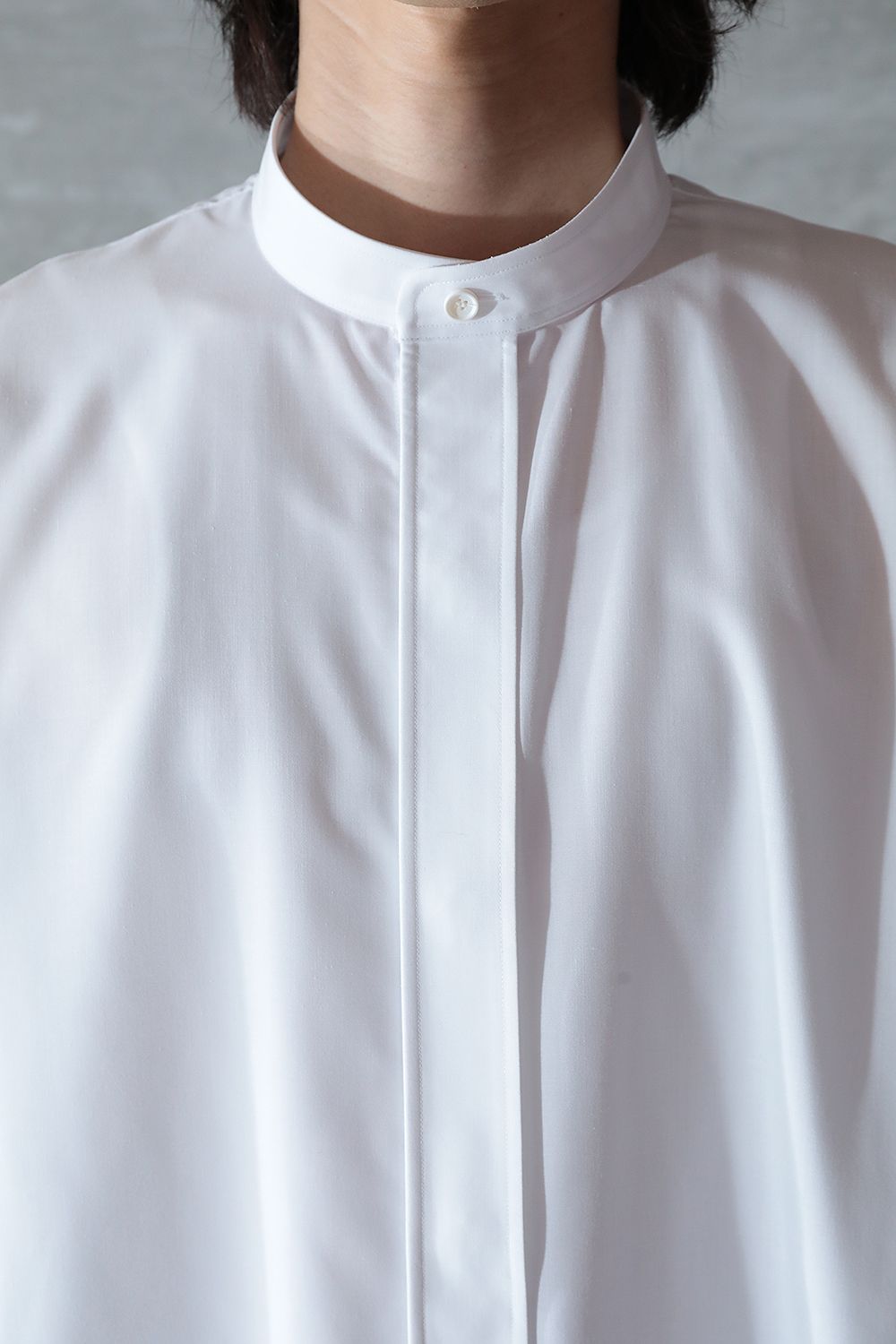 THE RERACS - 【23AW】THE BAND COLLAR SHIRT(WHITE) | Acacia ONLINESTORE