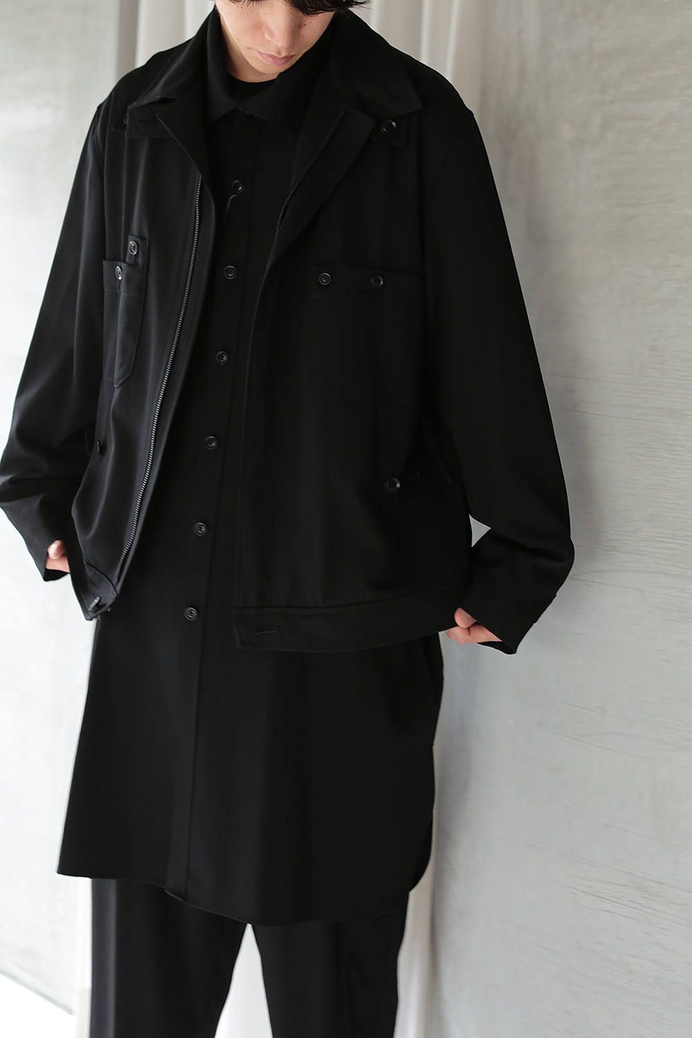 yohji yamamoto - 【yohji yamamoto】I-ツナギDFギャバ(BLACK