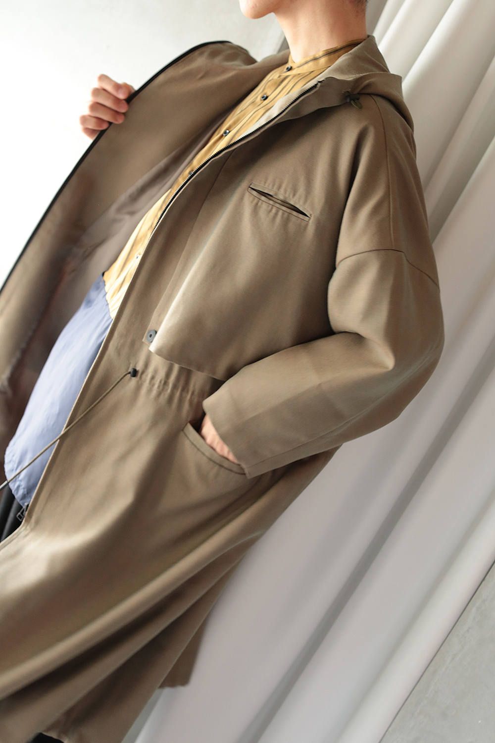 よそいきBIGフラップロングCT(KHAKI BEIGE) - 1