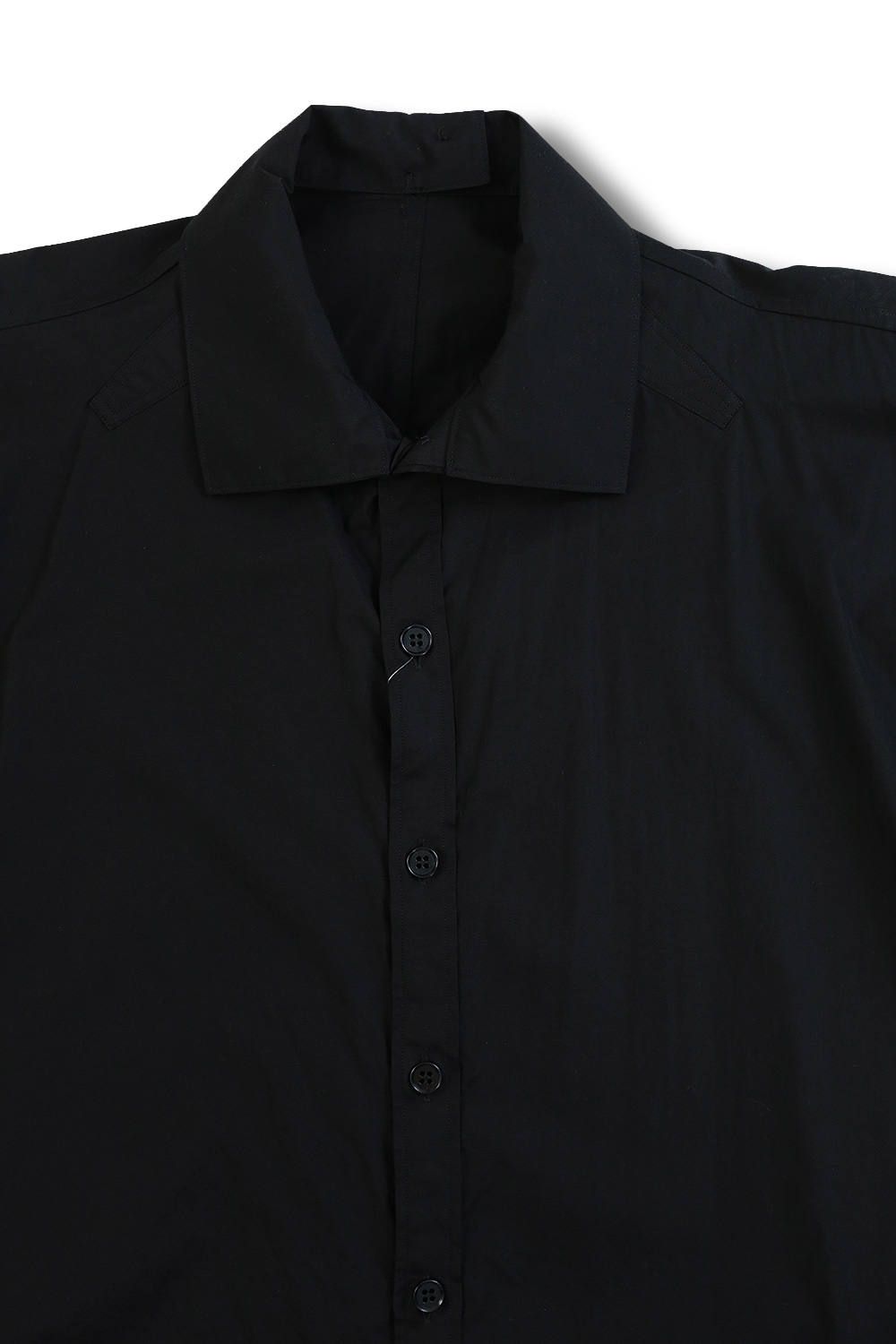【yohji yamamoto】Q-衿マチ付きシャツ製品染め(BLACK) - 2 【yohji yamamoto】Q-衿マチ付きシャツ製品染め(BLACK) - 2
