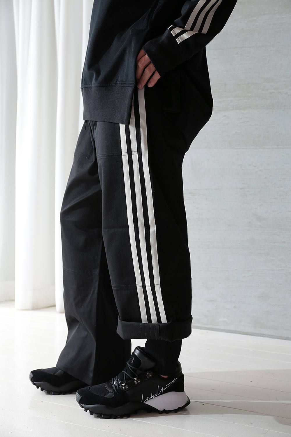 Y-3】M 3STP GABADINE WIDE PANTS ブラック S | labiela.com