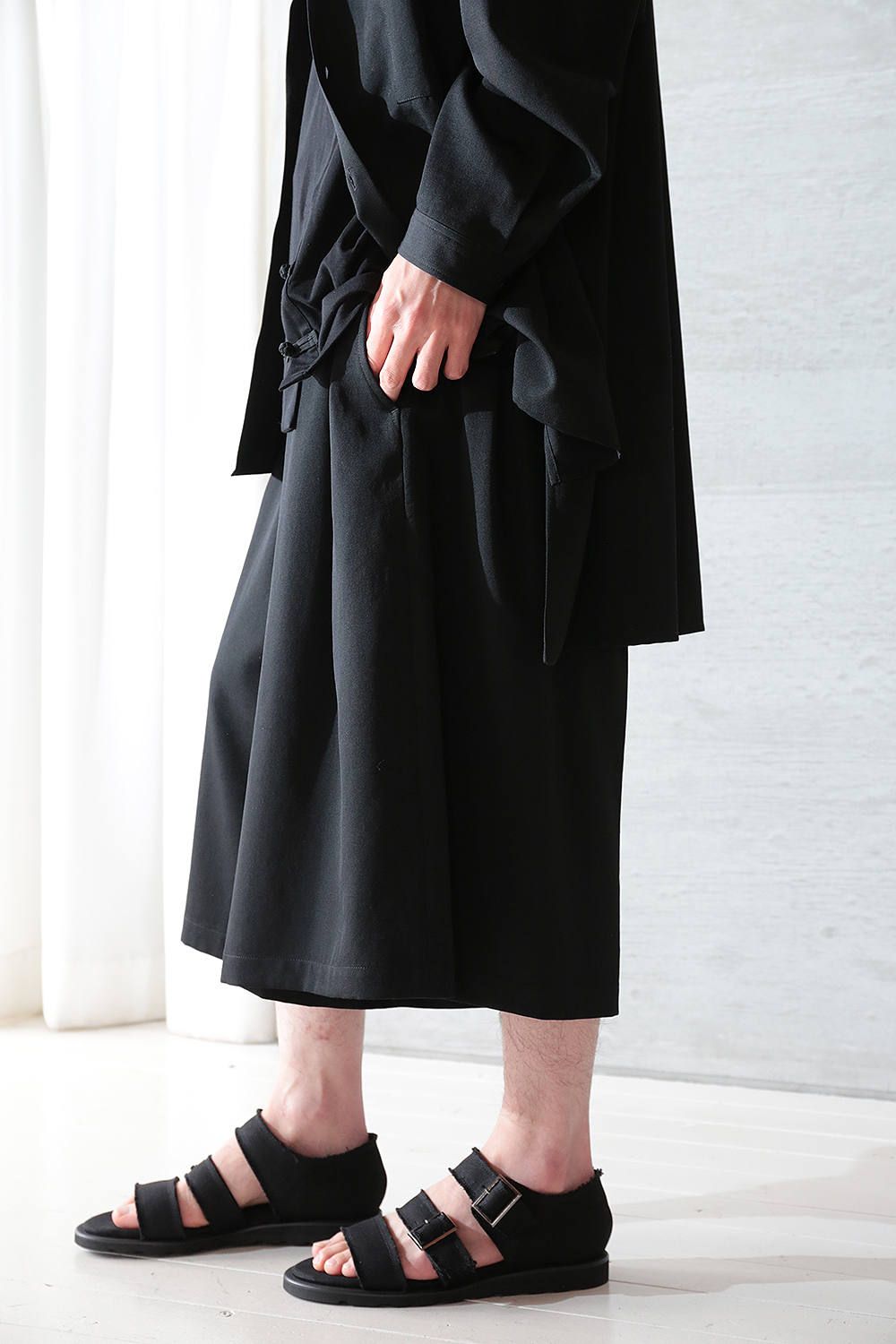 yohji yamamoto - 【yohji yamamoto】I-ウエストゴムタックHP(BLACK