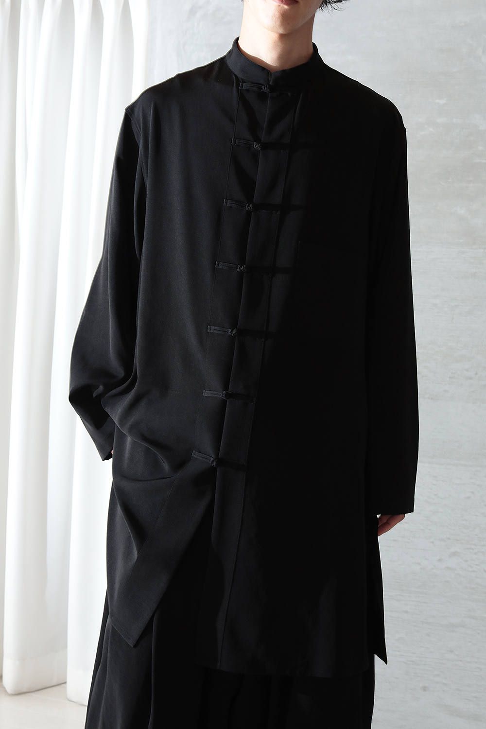 yohji yamamoto - 【yohji yamamoto】M-チャイナシャツ(BLACK