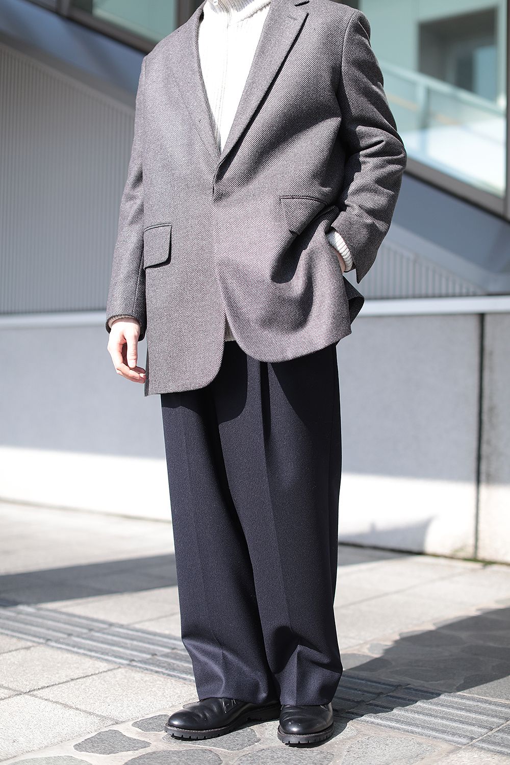 THE RERACS - 【23AW/ラスト1点】THE EASY SLACKS WIDE(DARK NAVY