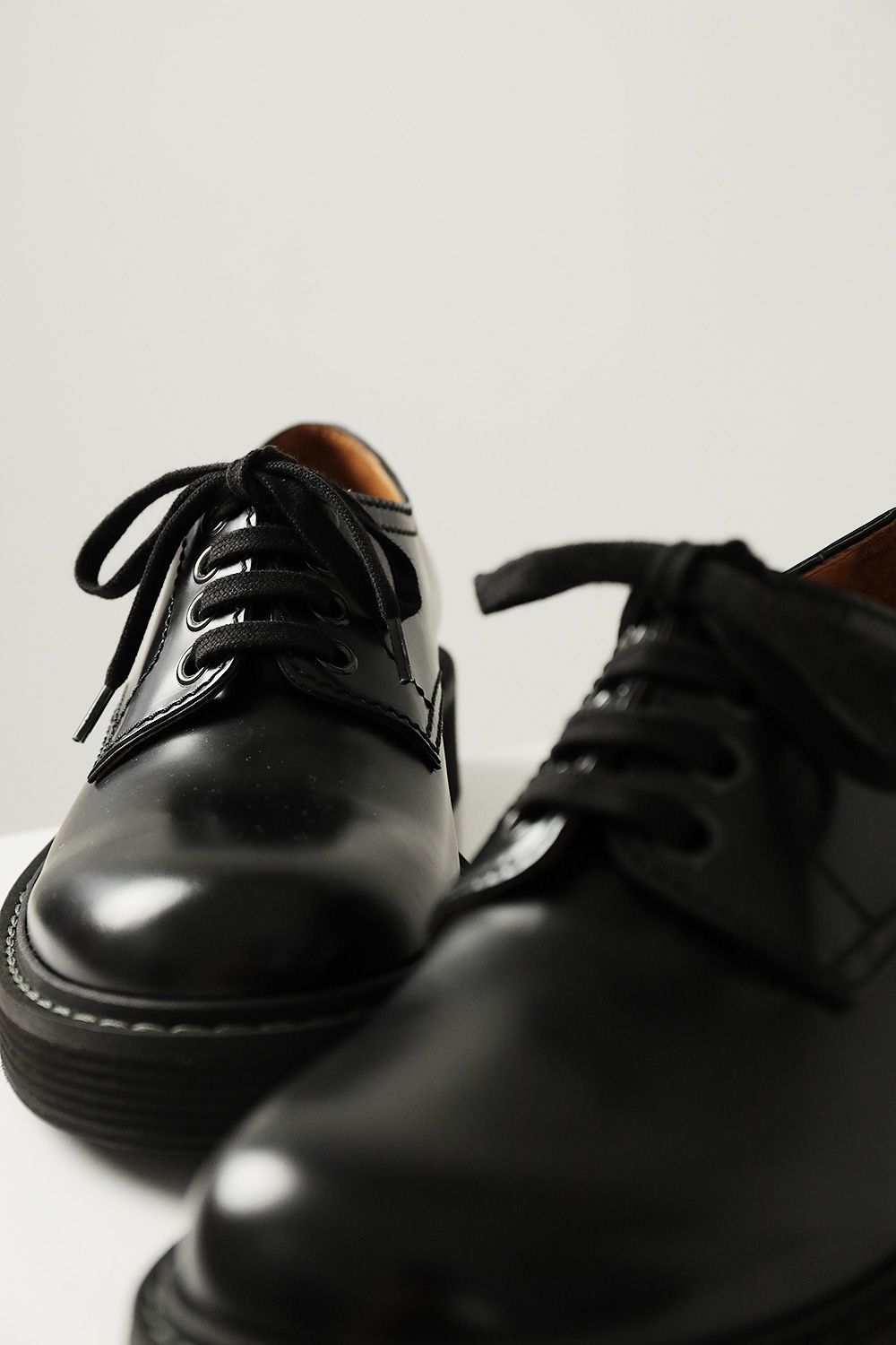 LEATHER DERBY SHOES(BLACK) - 41(26.0-27.0)