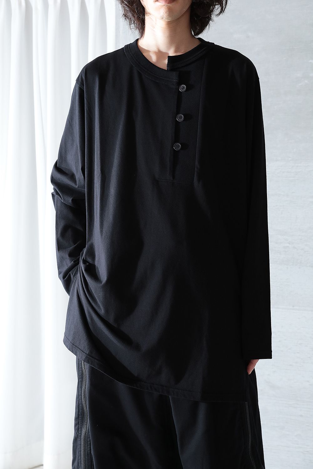 yohji yamamoto - 【ラスト1点/yohji yamamoto】リブ使いヘンリー丸首