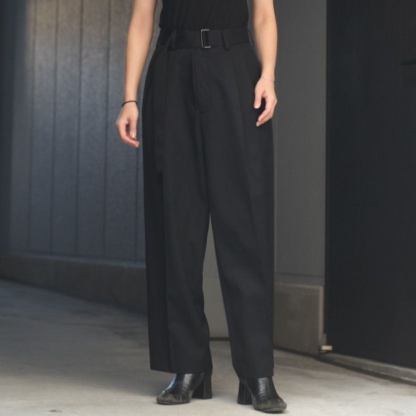 stein - 【残りわずか】Belted Wide Straight Trousers(2/90 WOOL