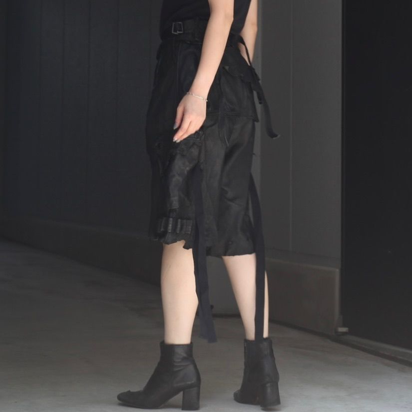 【残り一点】Rustic Edged HBT Short(VEGETABLE TANNING PIG LEATHER)